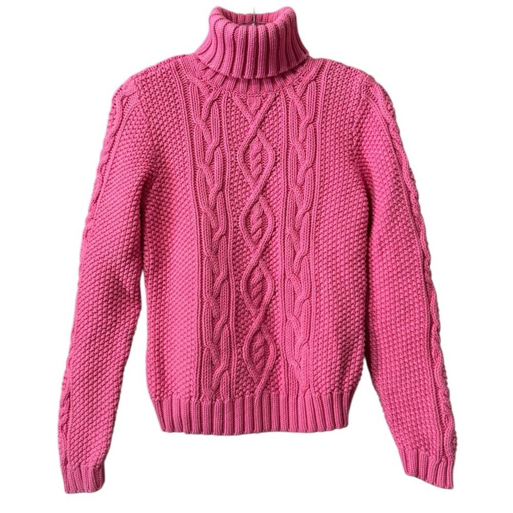 Lauren Ralph Lauren Pink Cable Knit Turtleneck Sweater